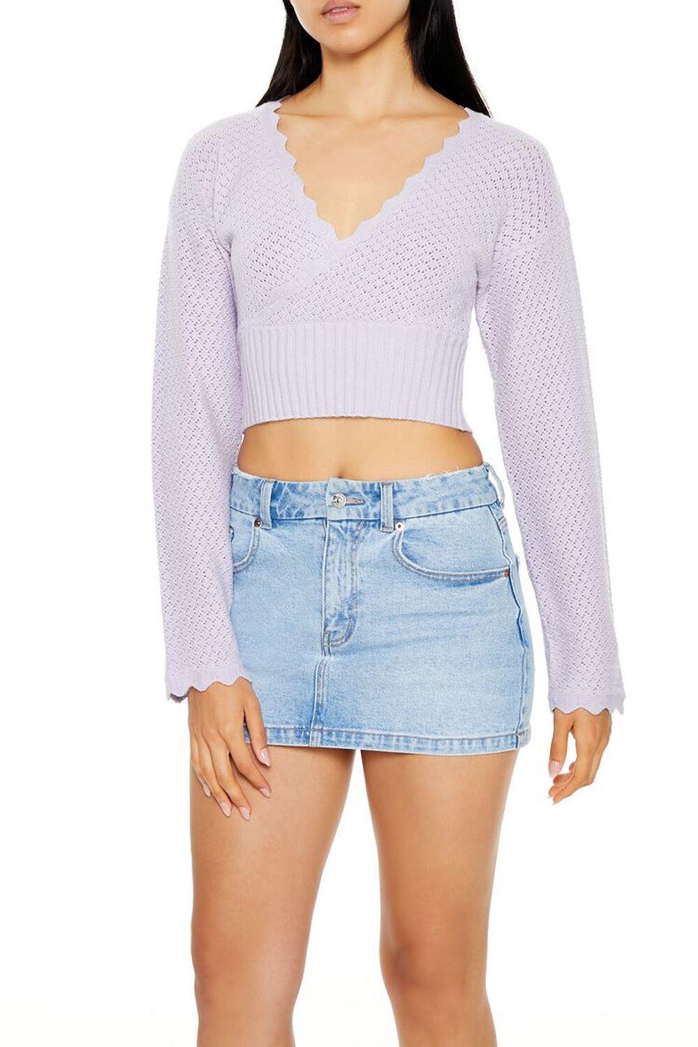 Textured Surplice Cropped Sweater | Forever 21 Product Image