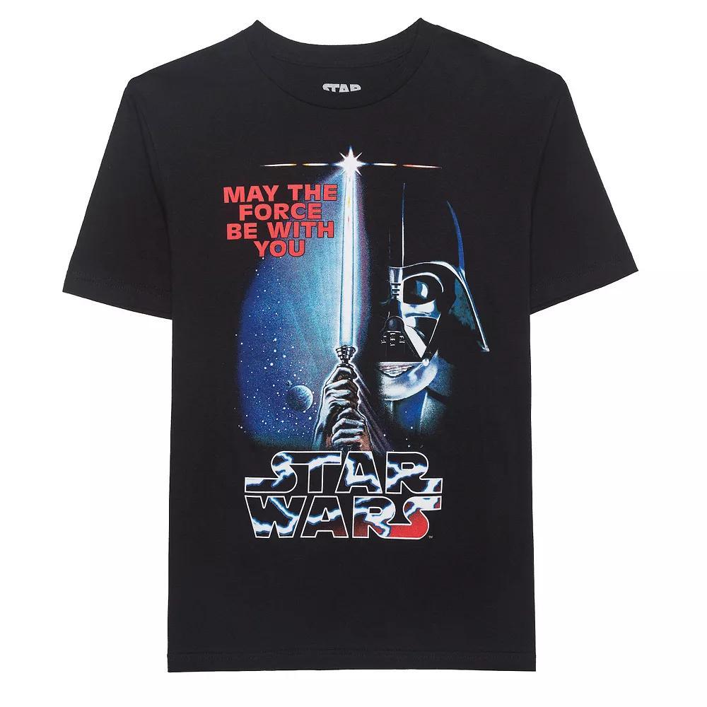 Men's Star Wars Darth Vader Saber "May the Force" Classic Graphic T-Shirt, Size: Small, Black Product Image
