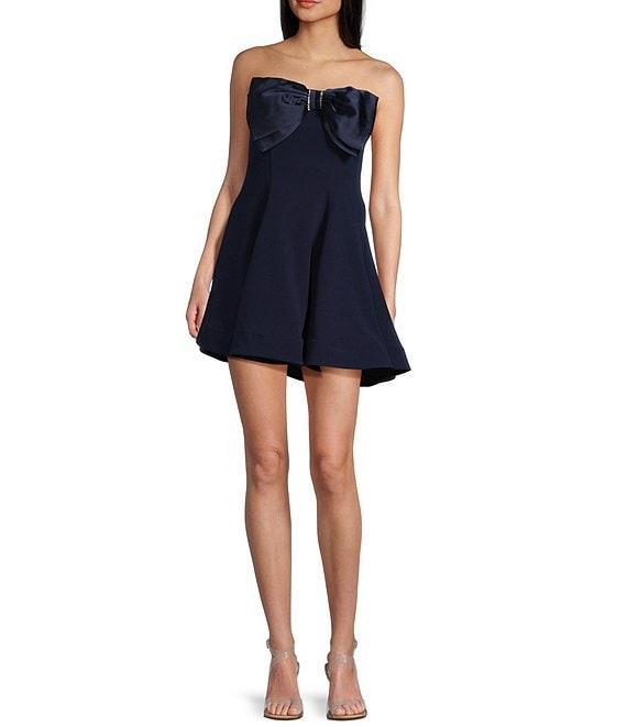 B. Darlin Strapless Fit & Flare Bow Trim Detail Dress Product Image