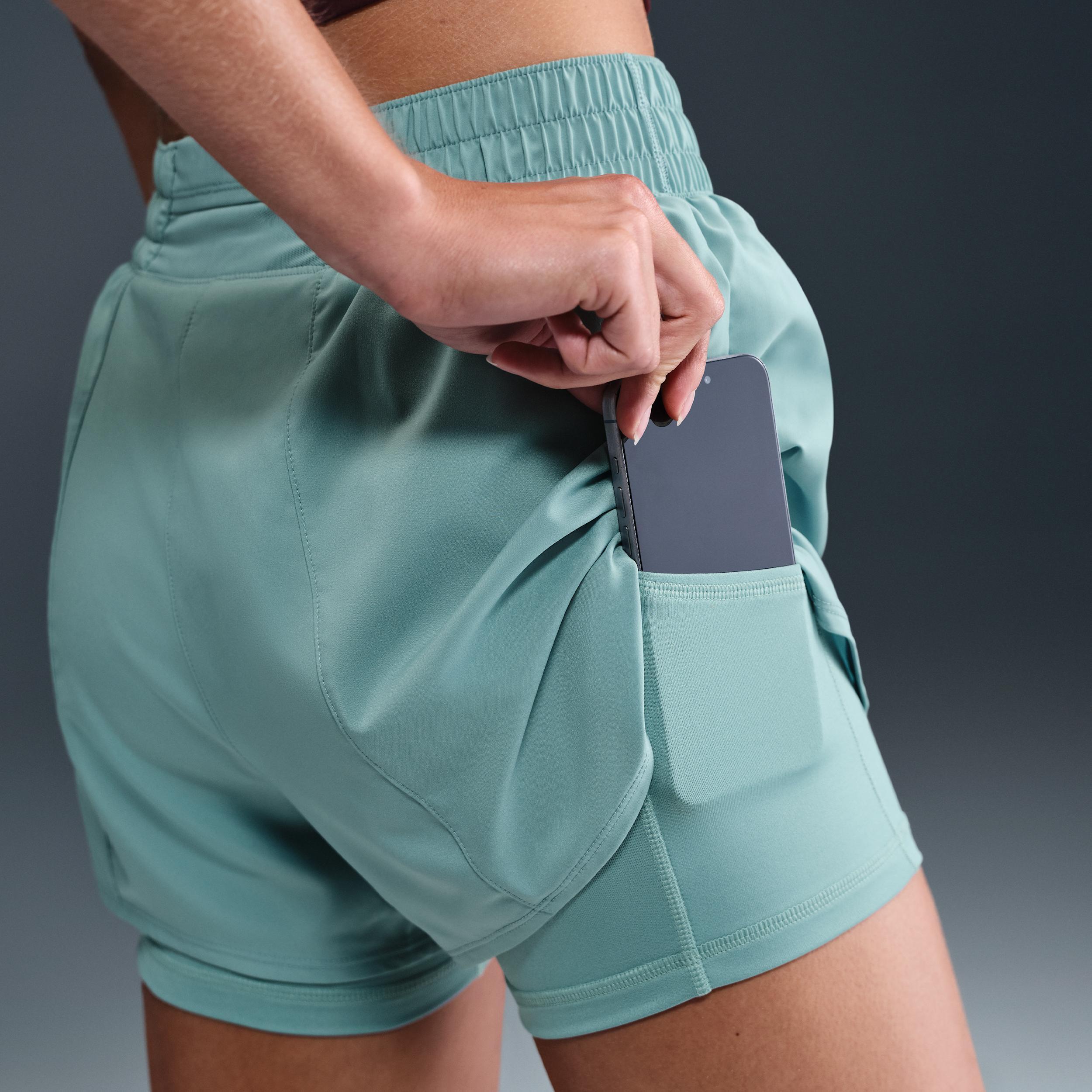 Nike Womens One Dri-FIT High-Waisted 3 2-in-1 Shorts | DX6016-017 Product Image