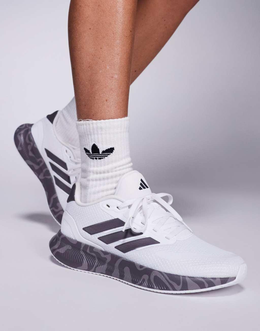 adidas Performance Runfalcon 5 sneakers in white and black Product Image