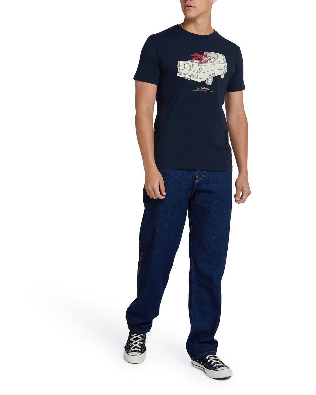 The A100 Tee - Navy Product Image