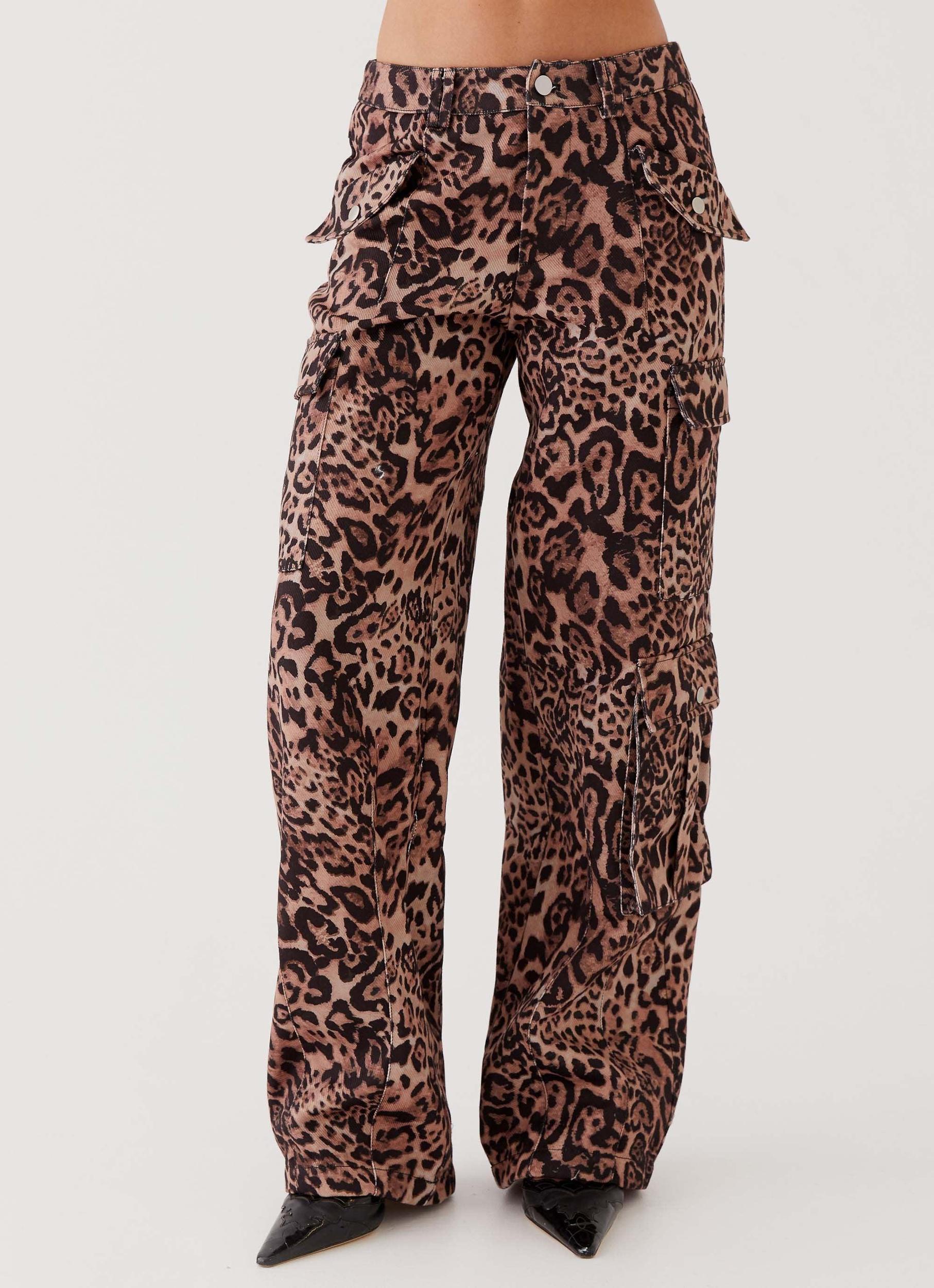 Greedy Cargo Pants - Leopard Product Image