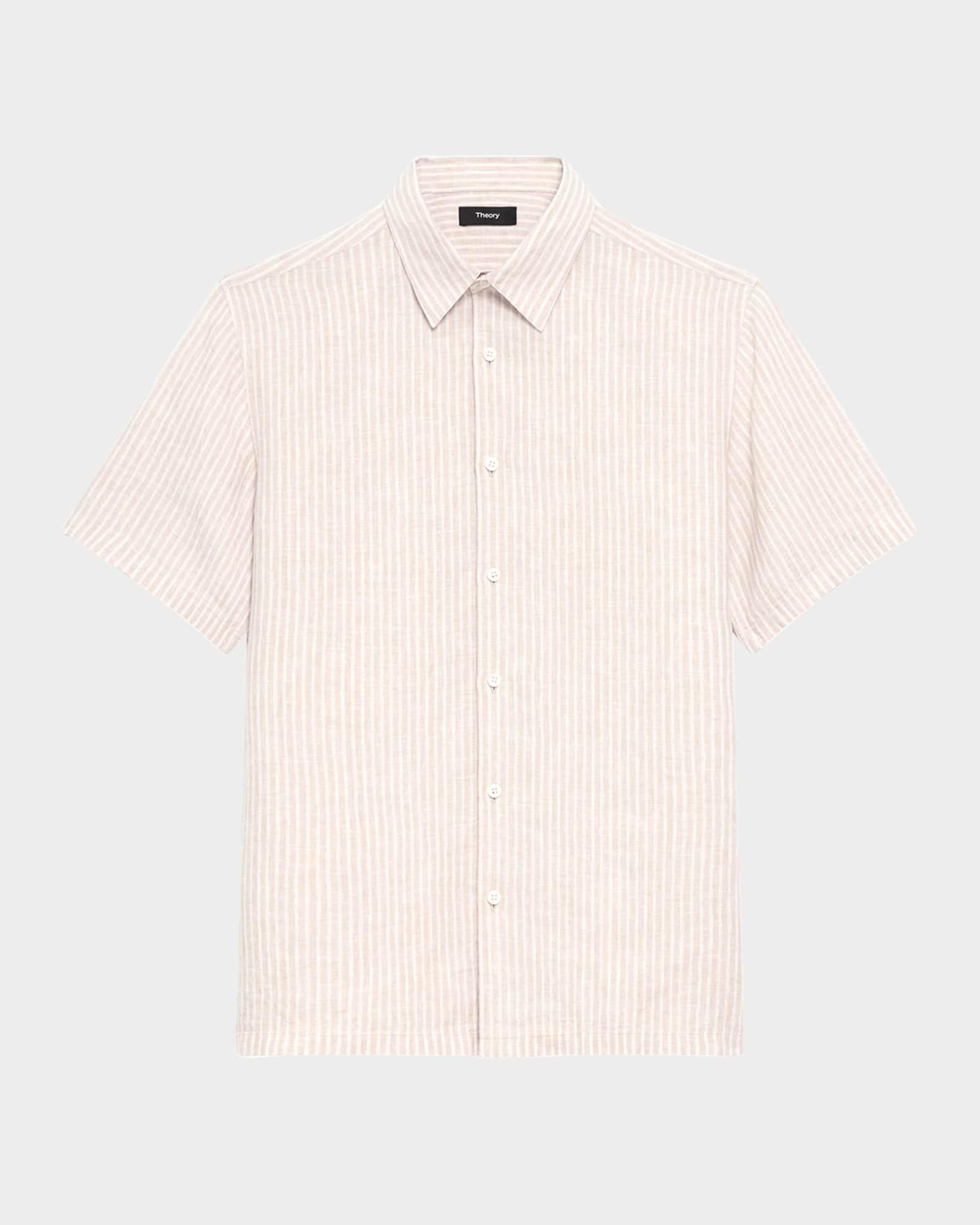 Men's Irving Linen Summer Stripe Short-Sleeve Shirt Product Image