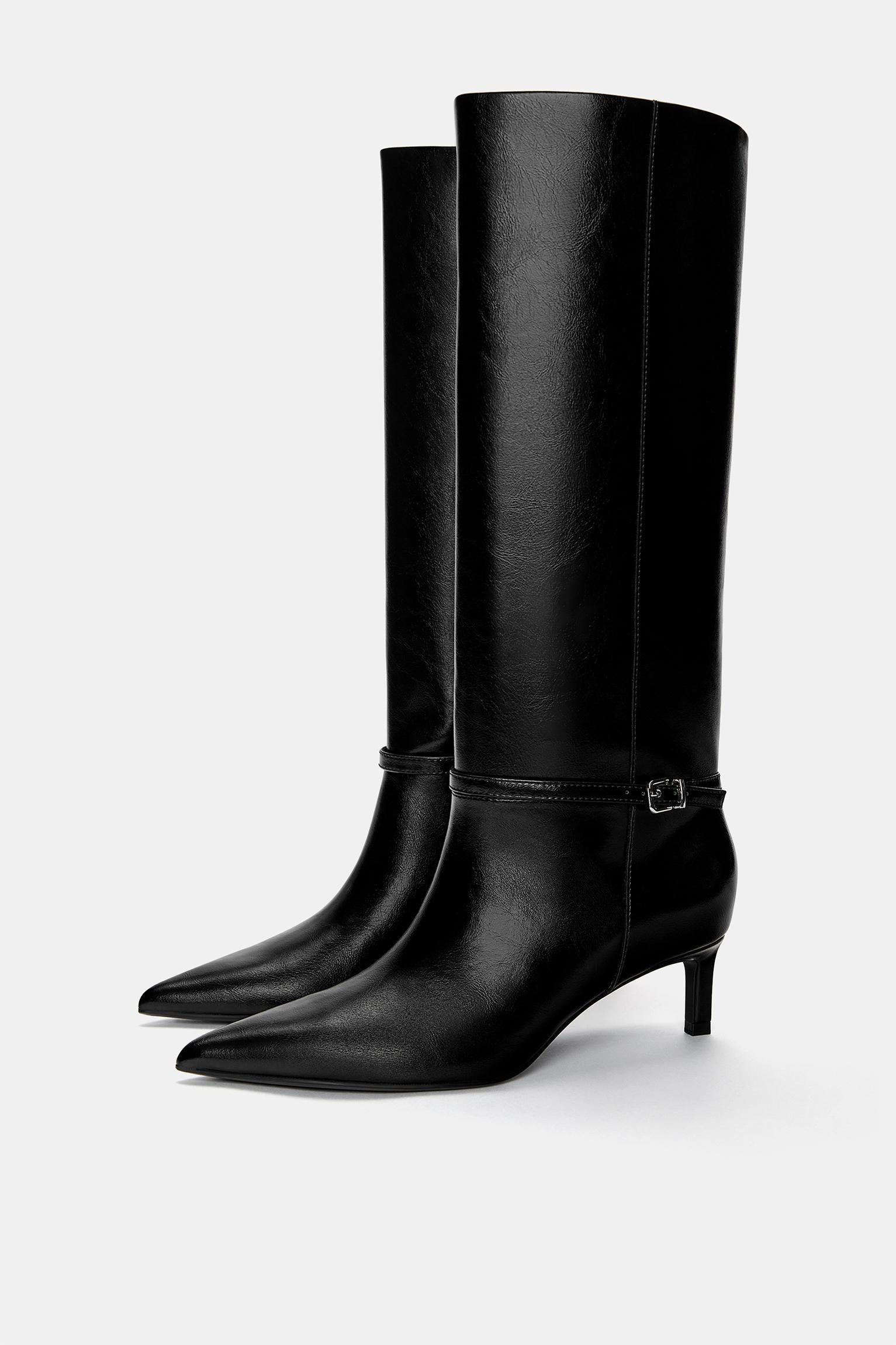 Tall kitten-heel boots Product Image