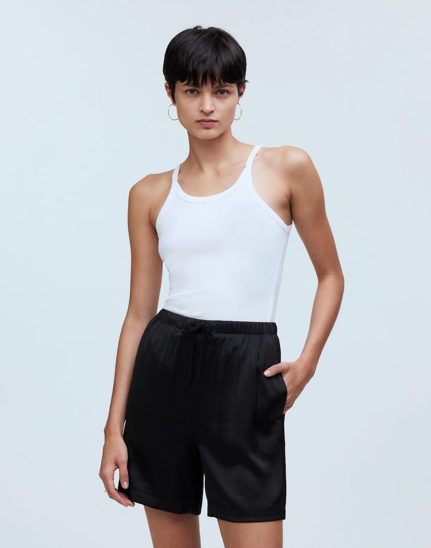 Pull-On Shorts in Satin Product Image