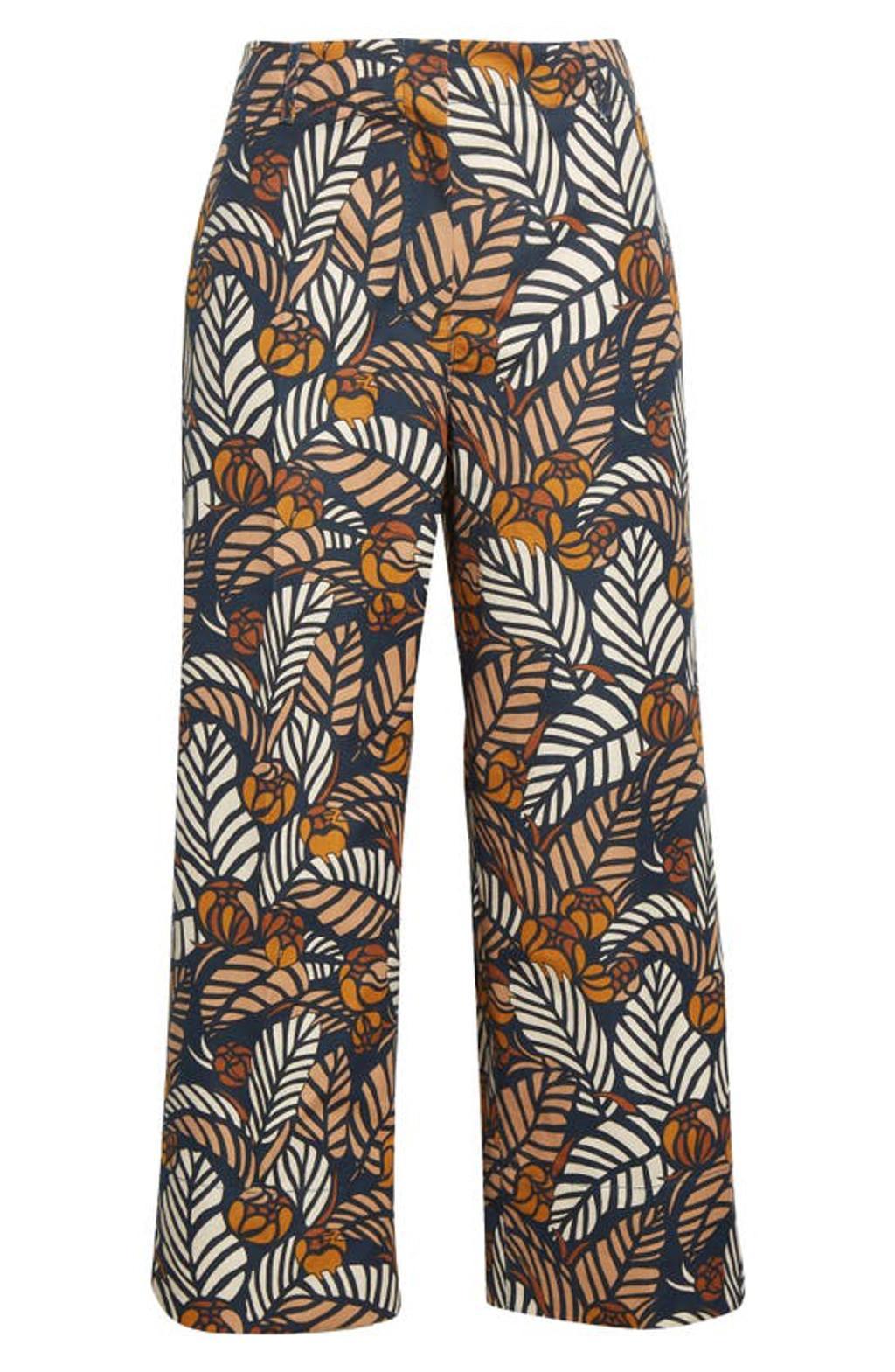 Arizona Printed Straight-leg Trousers In Blue Product Image