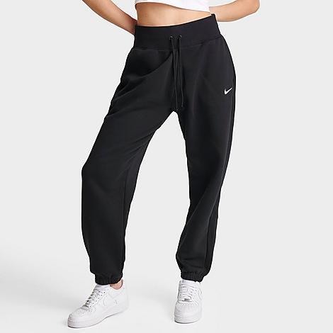 Nike Womens Style Fleece High Rise Pants - White/Black Product Image