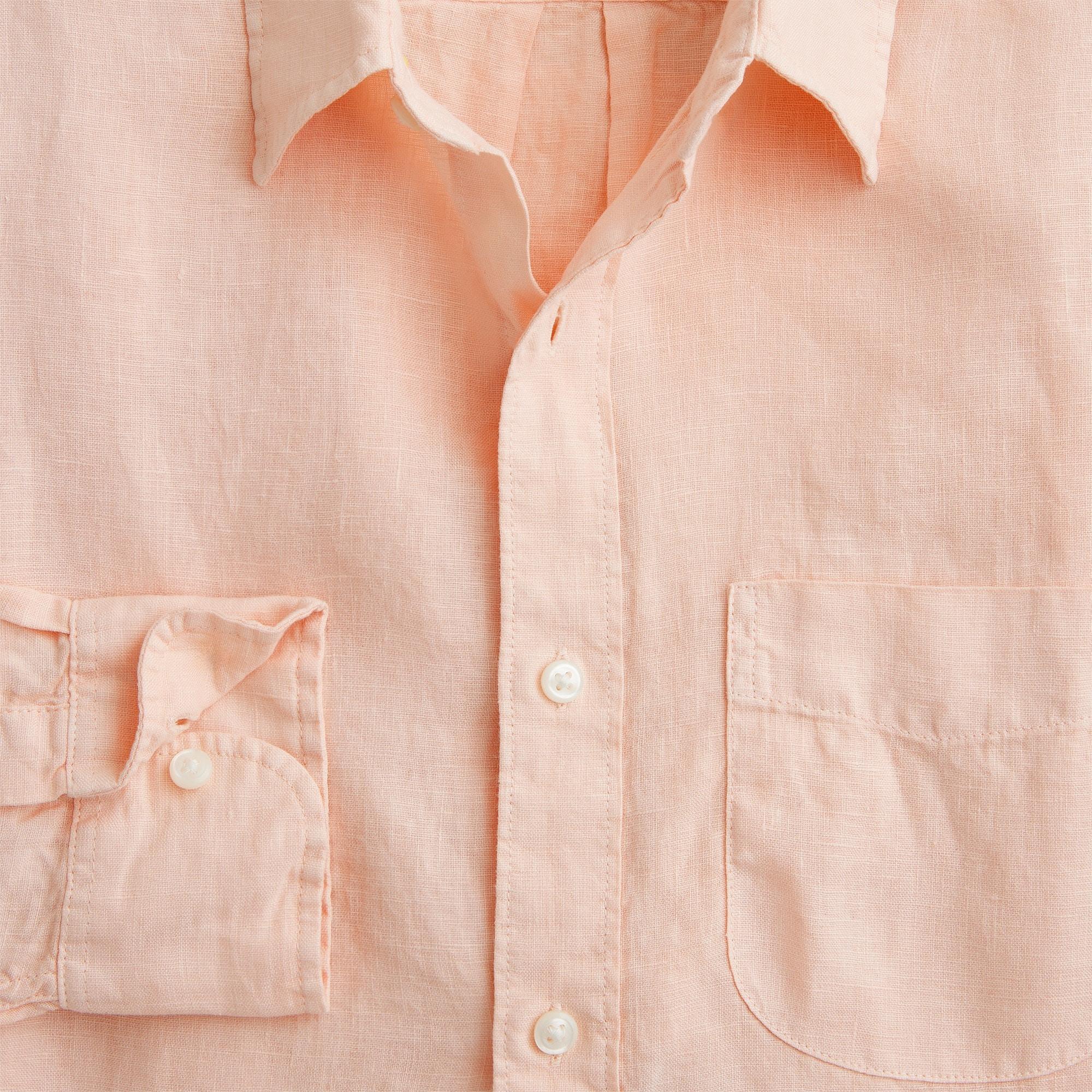 Washed linen shirt with point collar Product Image
