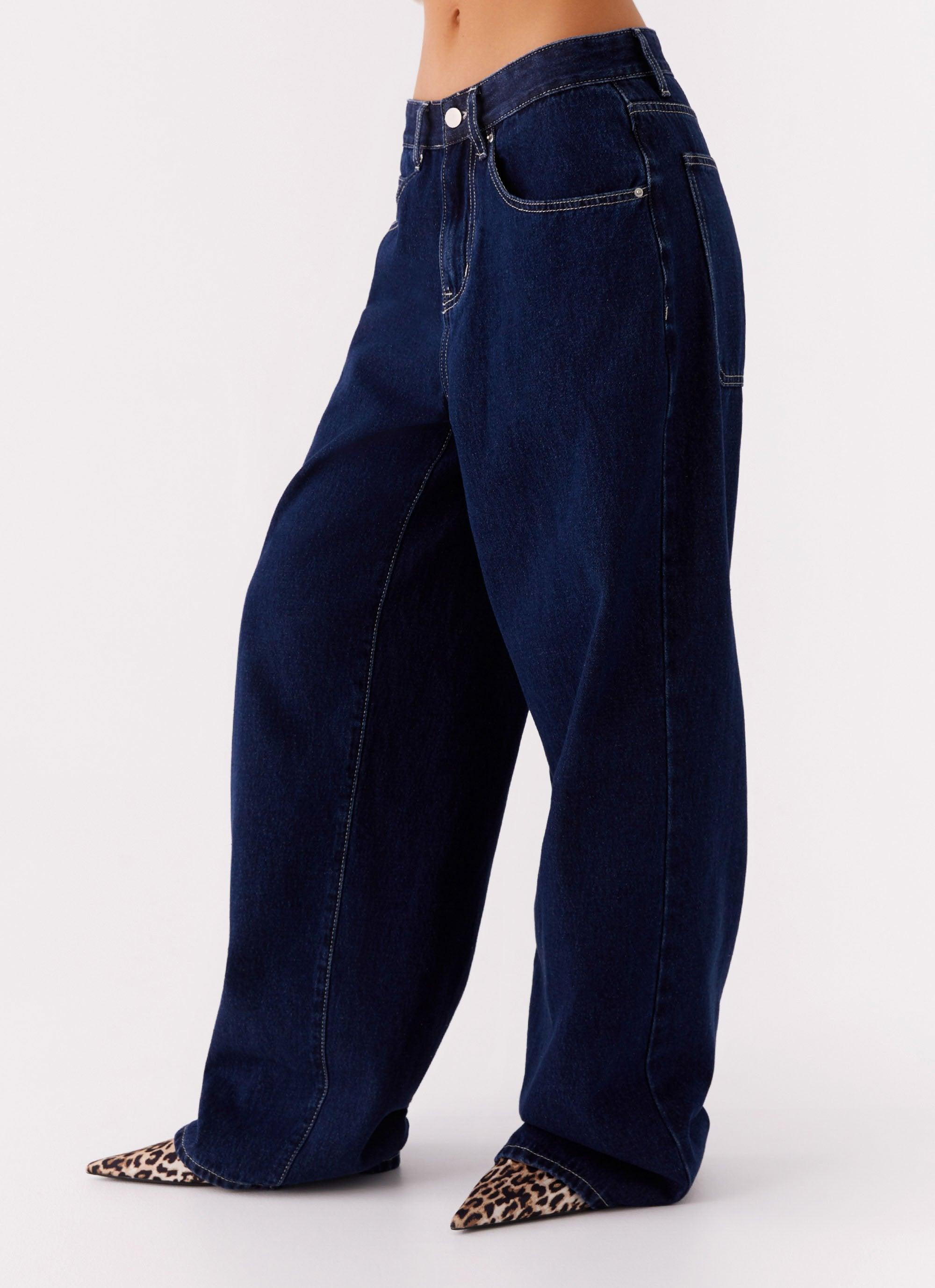 Kailey Fold Up Denim Jeans - Raw Blue Product Image