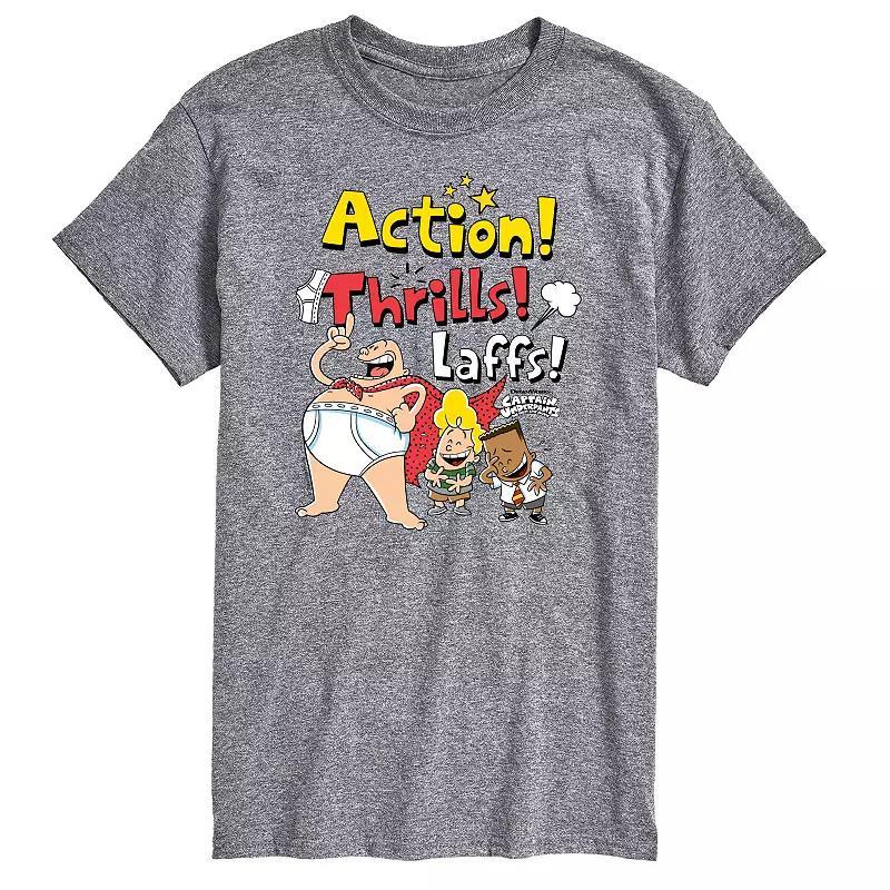 Big & Tall Captain Underpants Action Thrills Graphic Tee, Men's, Size: 3XL Tall, Gray Product Image