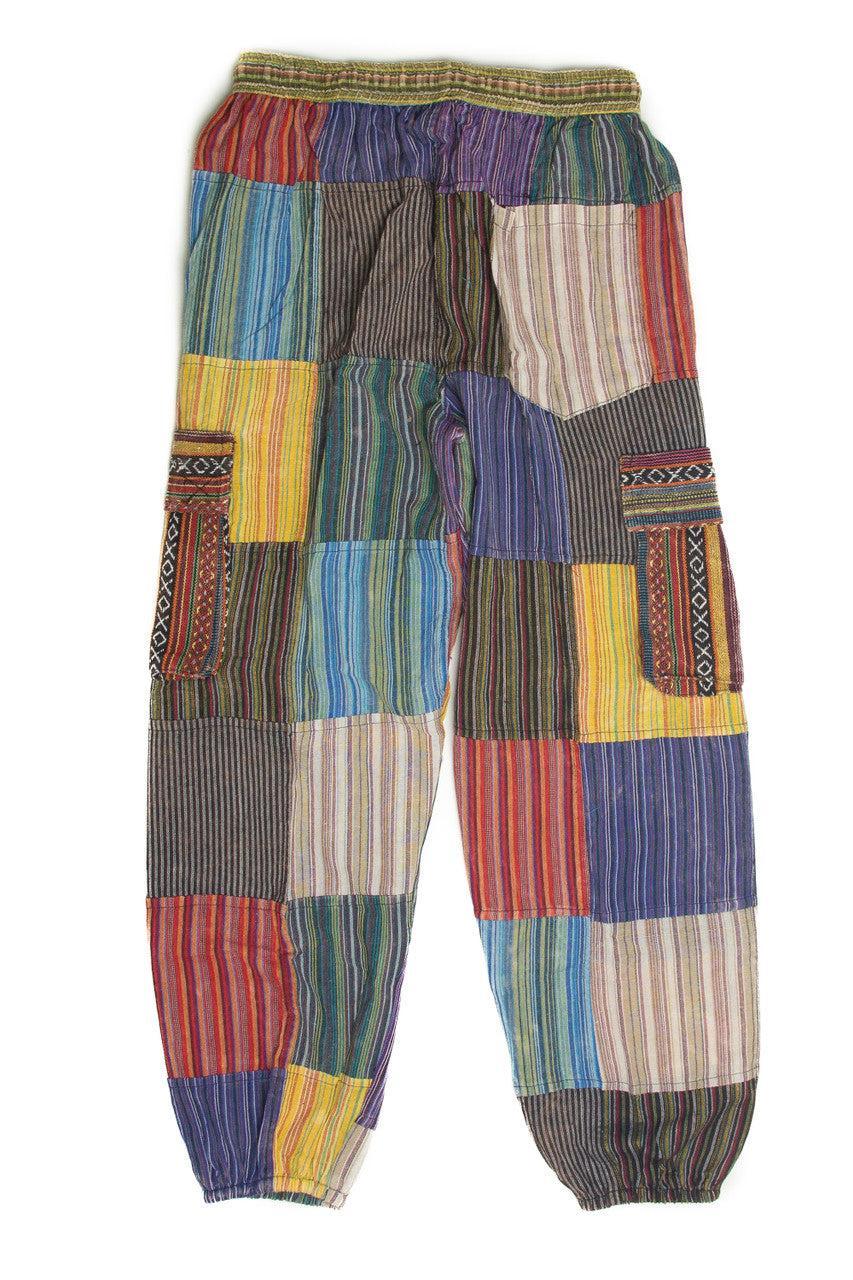 Cargo Embroidered Patchwork Pants Product Image