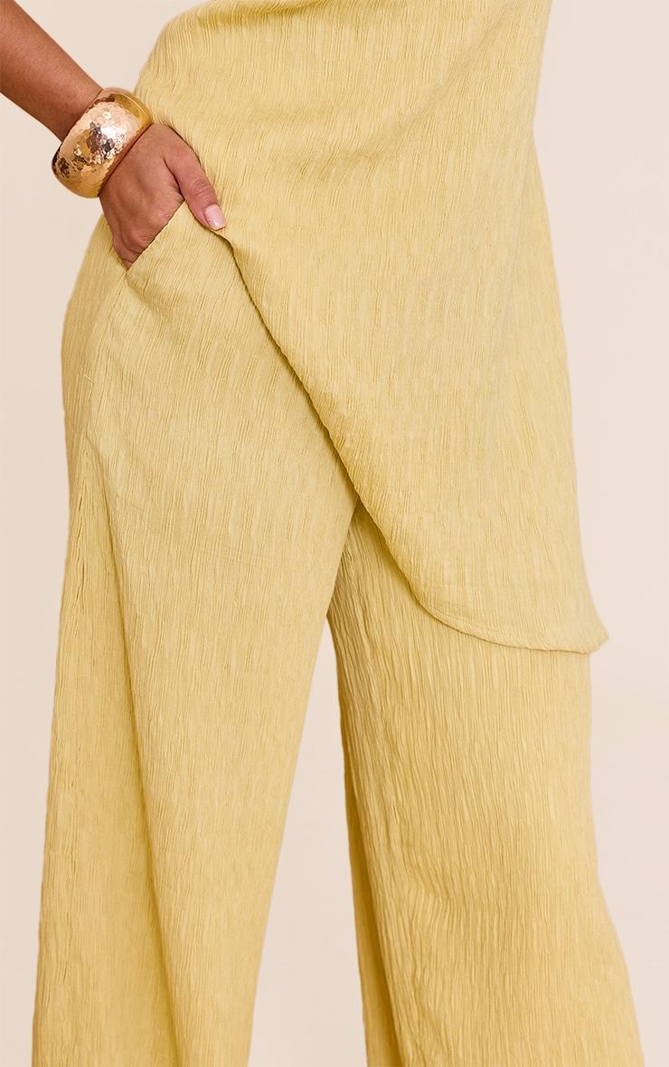 Lemon Textured Wide Leg Pant Product Image