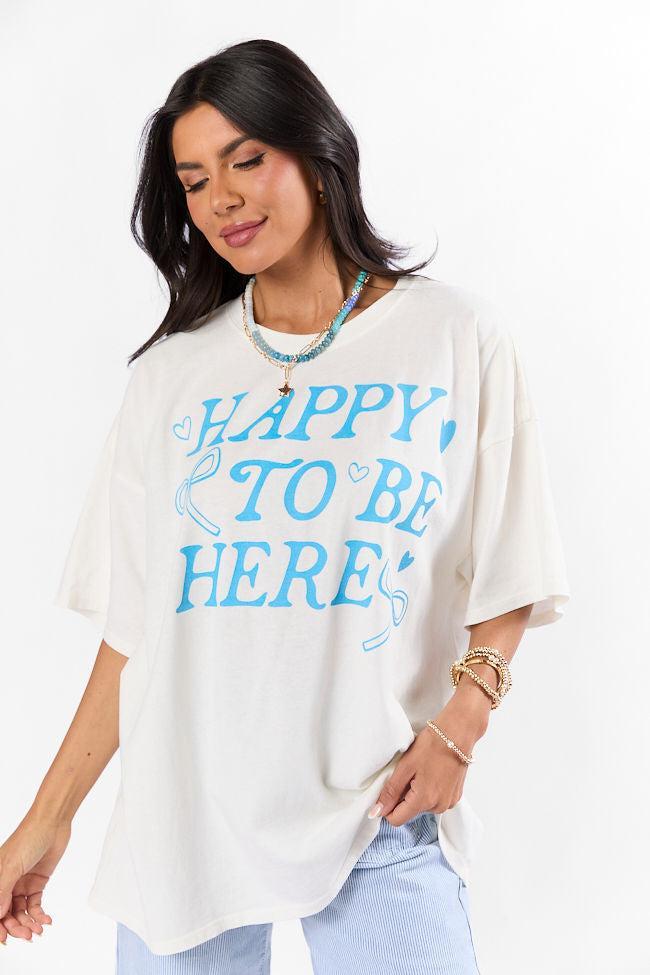 Happy To Be Here Off White Hyfve Oversized Graphic Tee Product Image