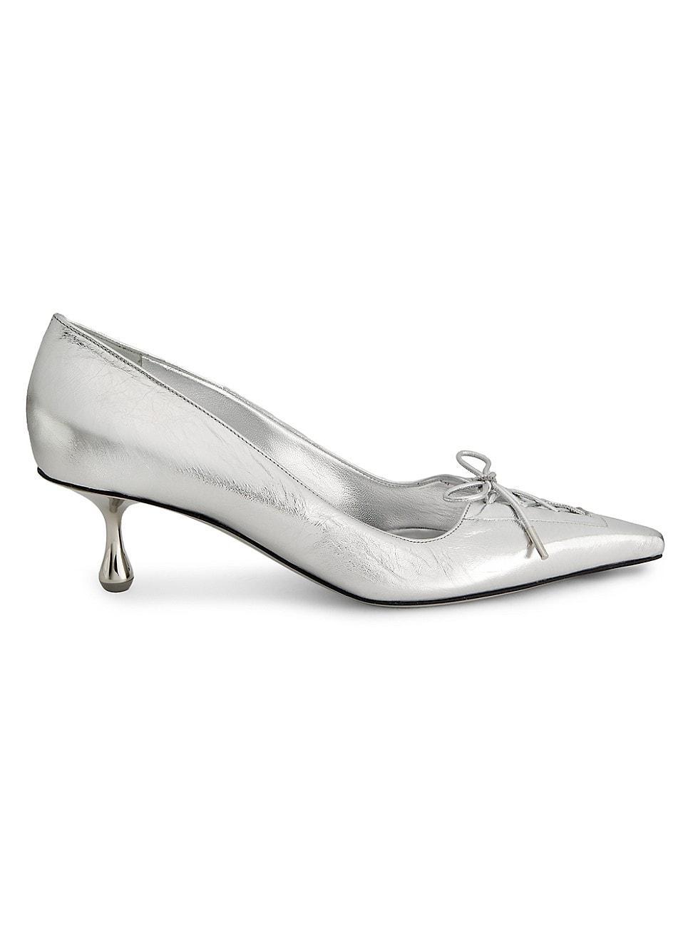 Womens Scarlett 50MM Vintage Metallic Leather Pumps Product Image