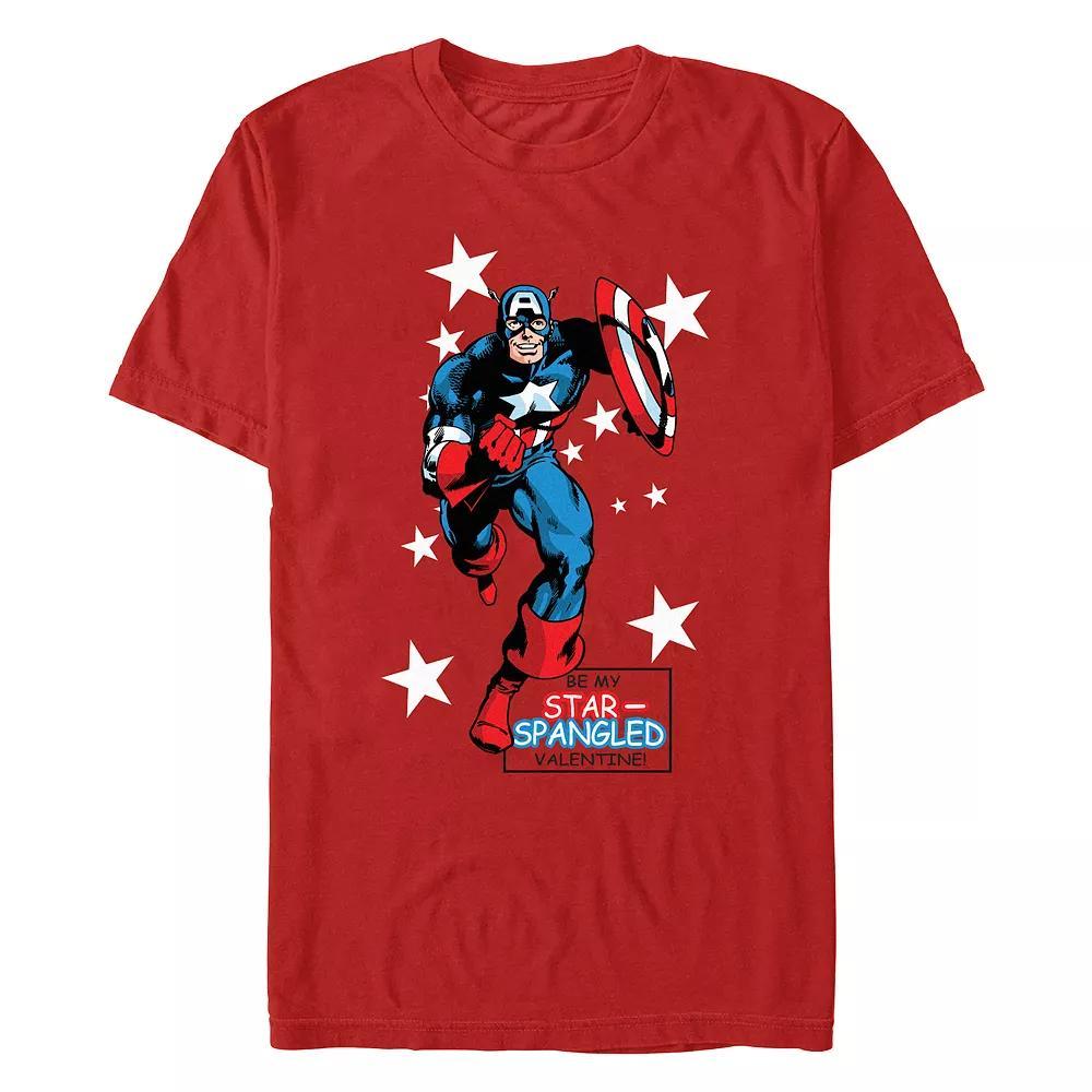Men's Marvel Captain America Be My Star Spangled Valentine Graphic Tee,  Product Image