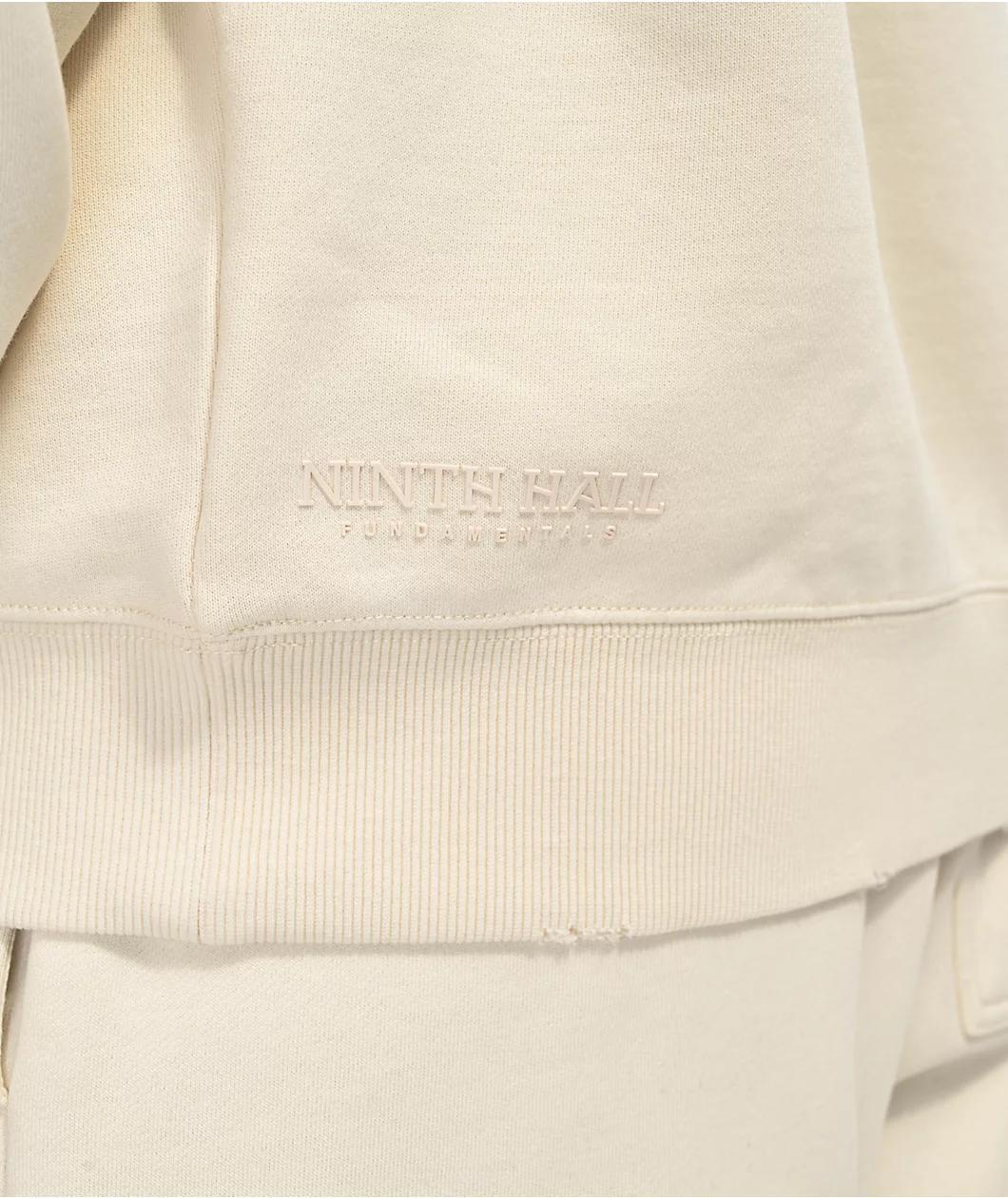Ninth Hall Fundamentals Cream Distressed Boxy Hoodie Product Image