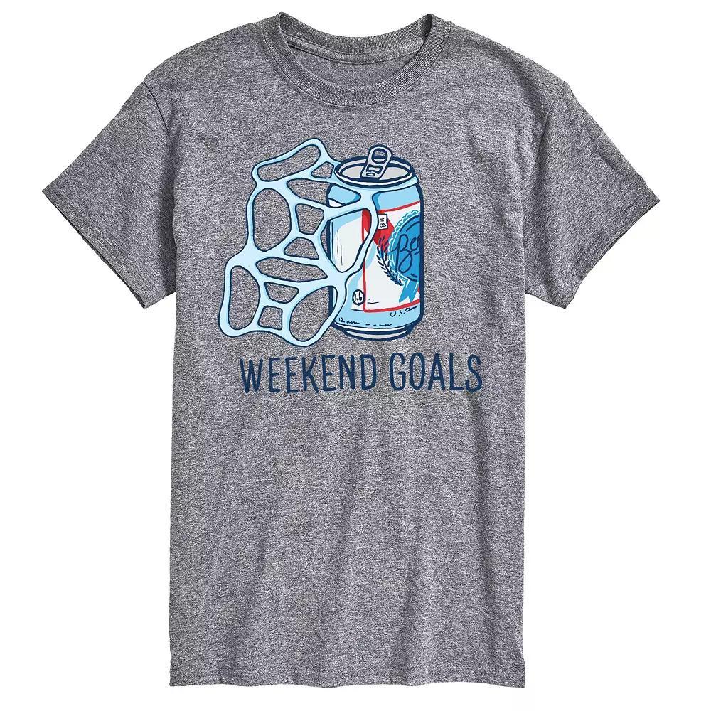 Big & Tall "Weekend Goals" Graphic Tee, Men's, Size: 4XL Tall, Gray Product Image