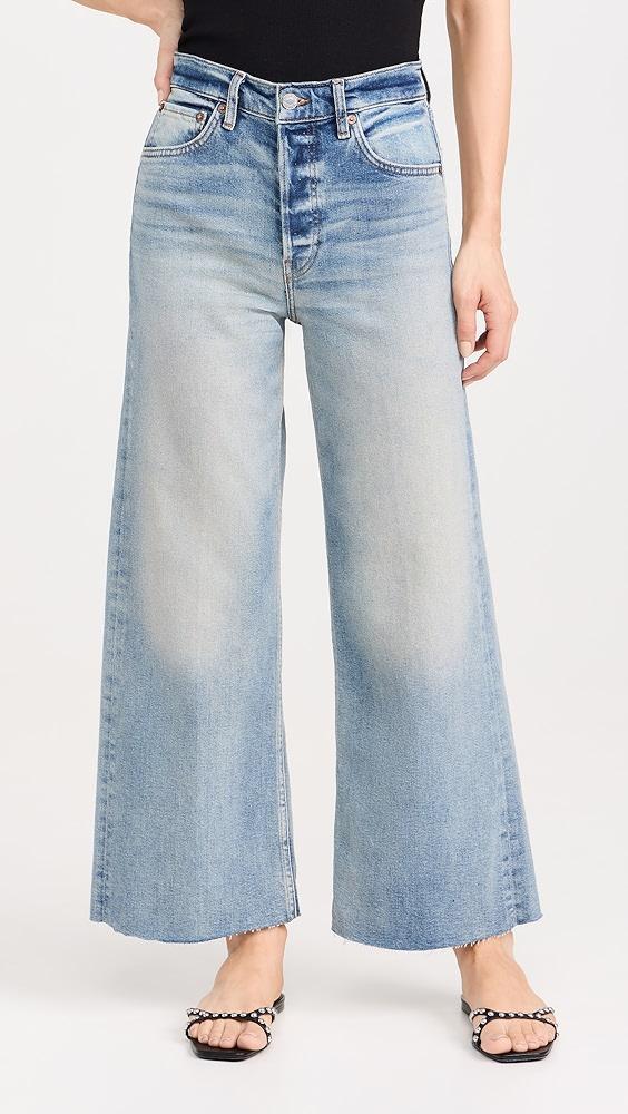 RE/DONE High Rise Wide Leg Crop Jeans | Shopbop Product Image