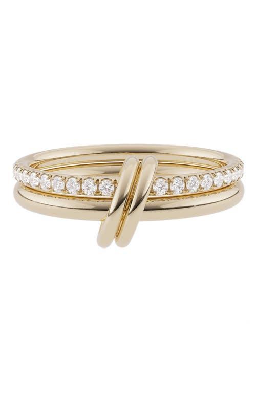 Womens Ceres Deux 18K Yellow Gold & Diamond 2-Link Ring Product Image