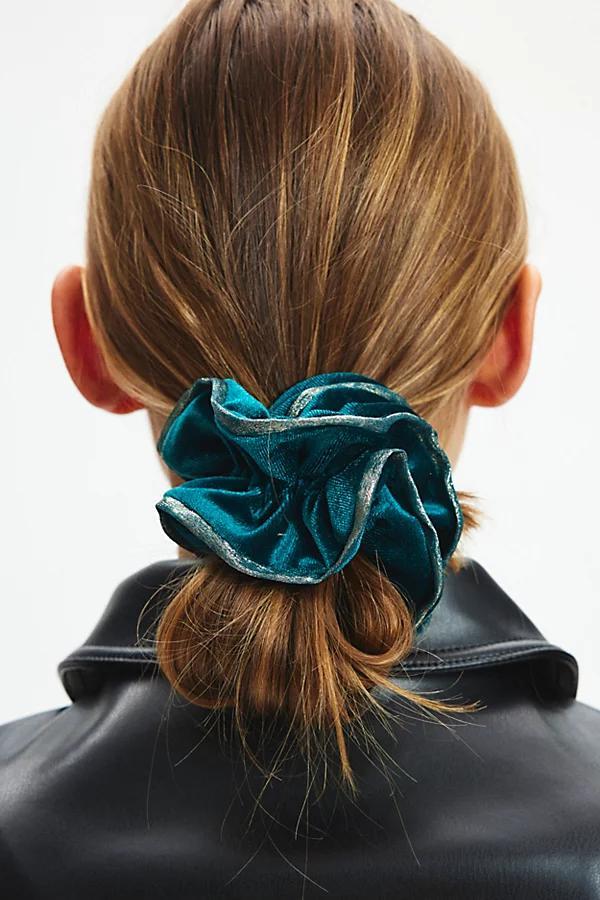 Ruffle Velvet Scrunchie Womens at Urban Outfitters Product Image