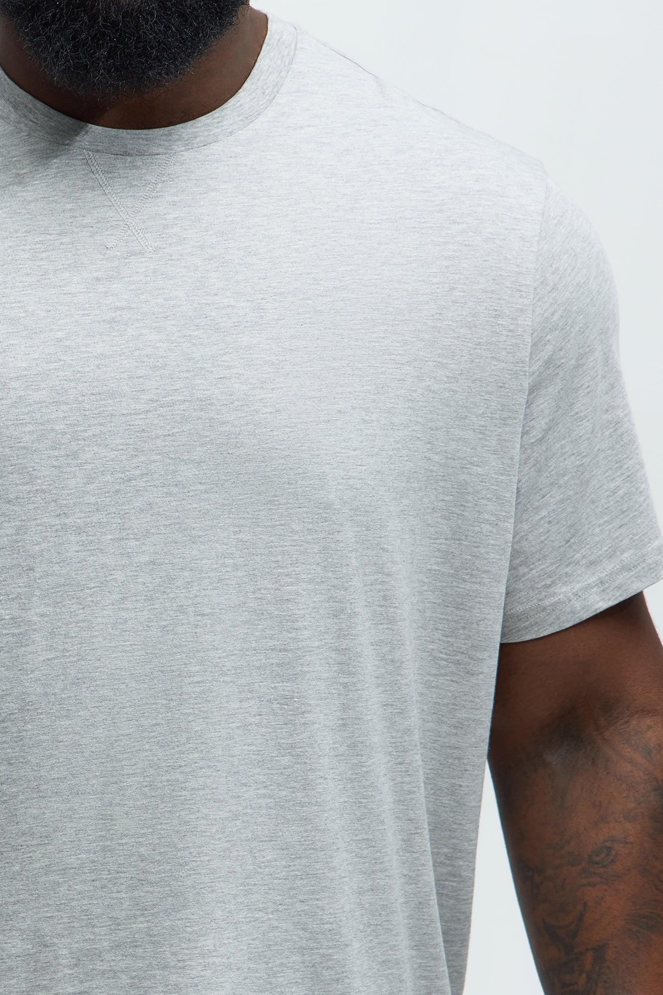 Essential Cotton Lounge Short Sleeve Tee - Heather Grey Product Image
