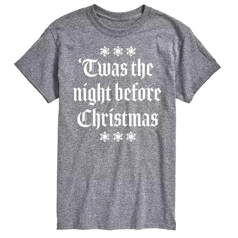 Men's Twas The Night Before Christmas Graphic Tee, Size: Large, Red Product Image