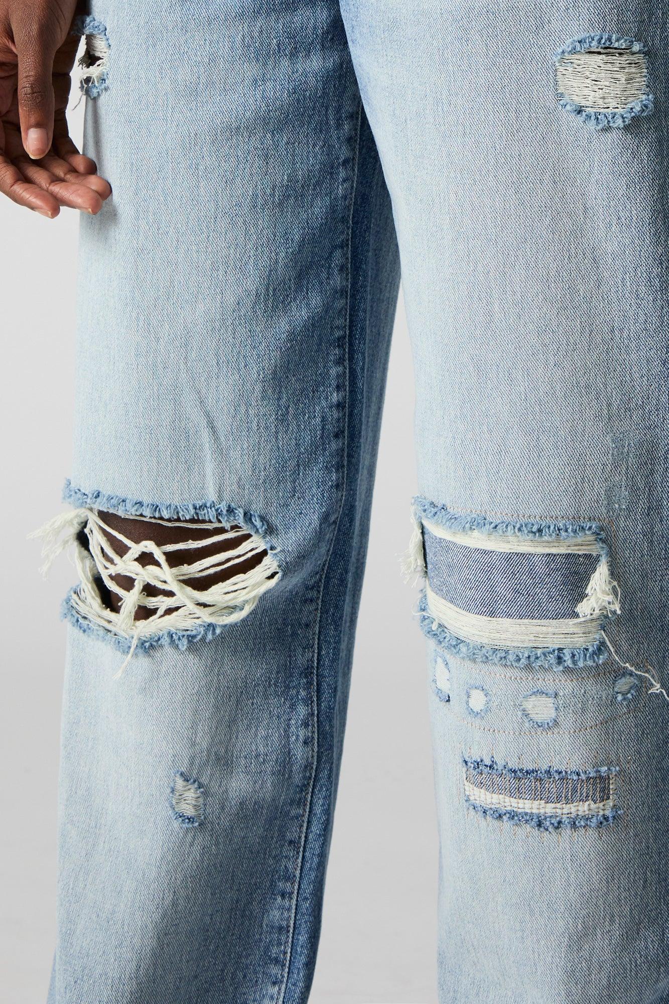 Distressed High Rise Wide Leg Jean Female Product Image