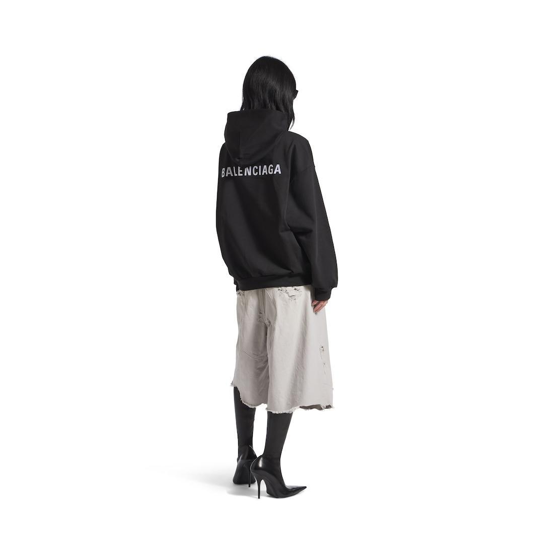 New Balenciaga Back Hoodie Medium Fit in Black Product Image