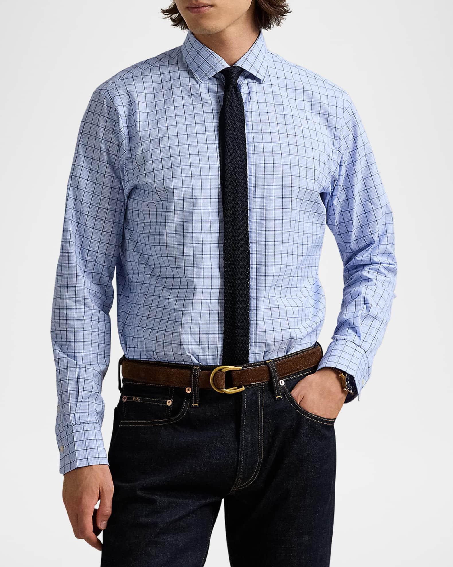 Mens Classic Fit Checked Poplin Shirt Product Image