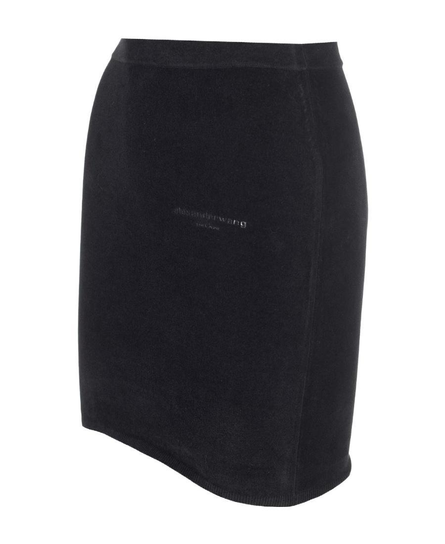 ALEXANDER WANG T Logo-embroidered Miniskirt In Black Product Image