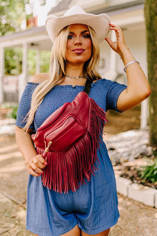 Trip Of My Life Fringe Fanny Pack In Red Product Image