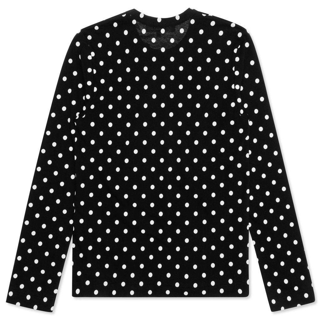 Women's Polka Dot L/S T-Shirt - Black Female Product Image