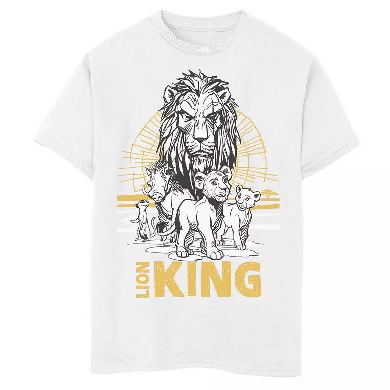 Disney's The Lion King Boys 6-20 Live Action Group Shot Sketch Poster Graphic Tee, Boy's,  Product Image