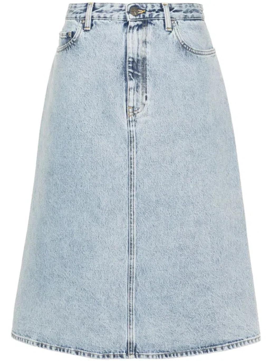 TOTÊME Midi Denim Skirt In Cool Blue Product Image