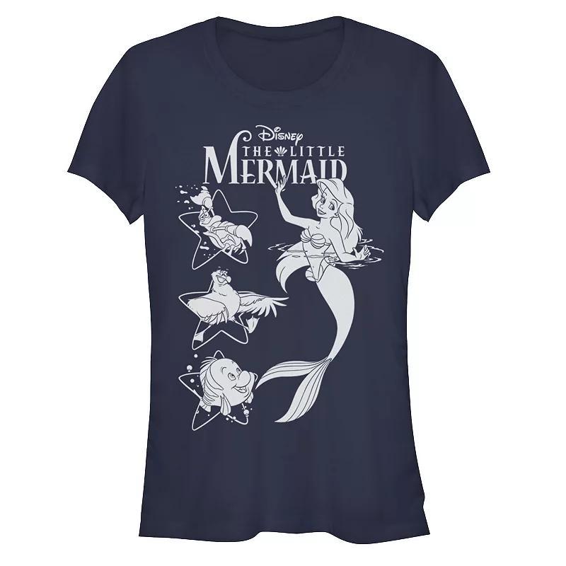 Disney's The Little Mermaid Juniors' Ariel And Friends Graphic Tee, Women's, Size: XXL, Blue Product Image