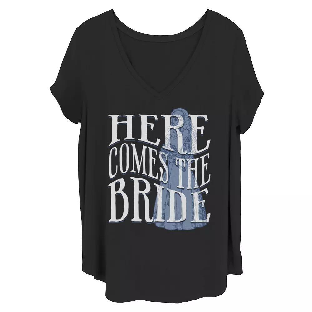 Disney's The Haunted Mansion Women's Here Comes The Bride V-Neck Tee, Girl's,  Product Image