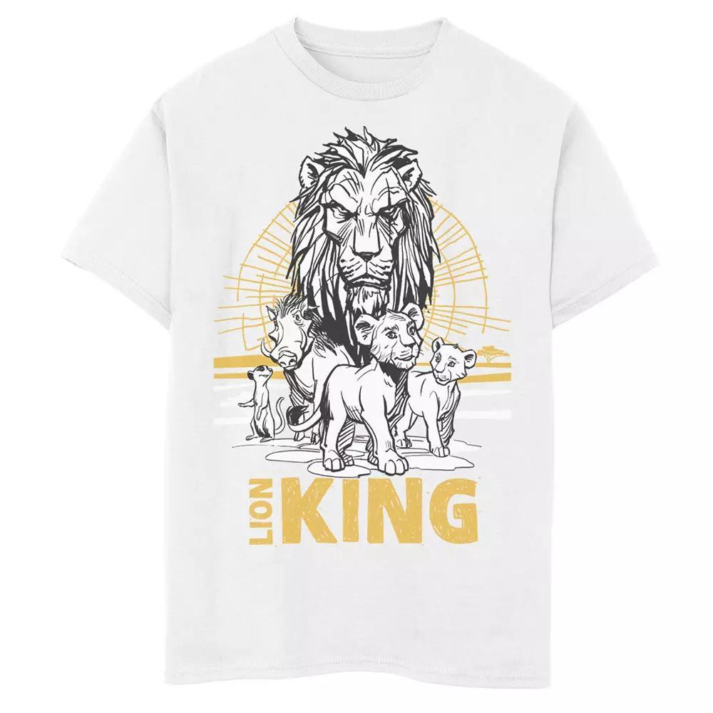 Disney's The Lion King Boys 6-20 Live Action Group Shot Sketch Poster Graphic Tee, Boy's,  Product Image