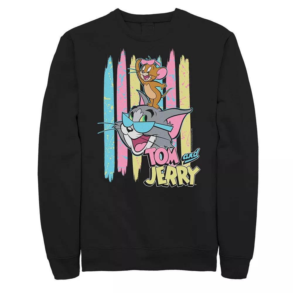 Big & Tall Tom and Jerry 90's Theme Background Graphic Fleece, Men's,  Product Image