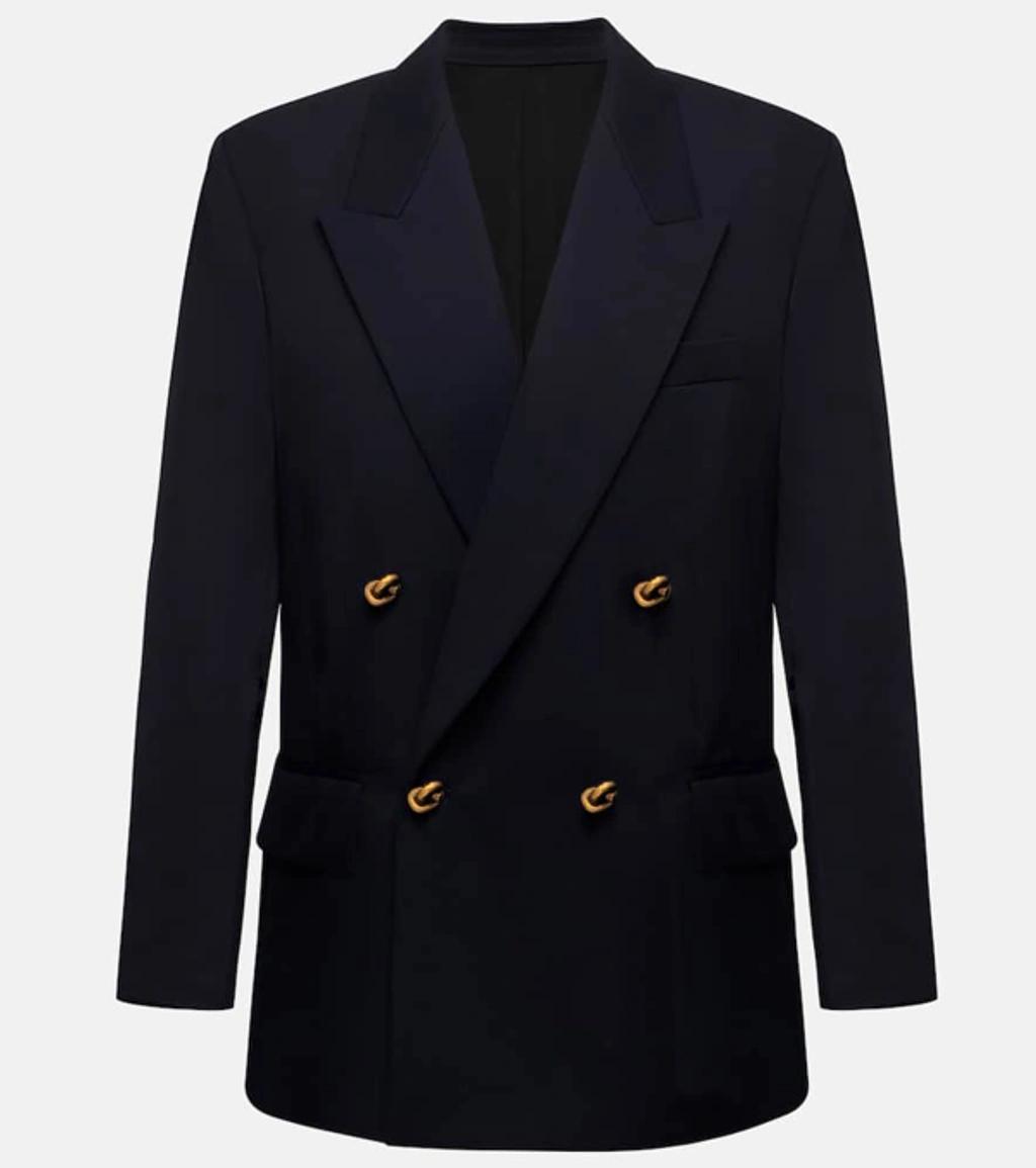 BOTTEGA VENETA Oversized Wool Blazer In Blue Product Image