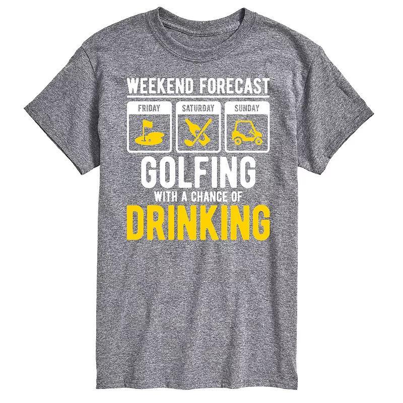 Mens Weekend Forecast Golfing Graphic Tee Product Image