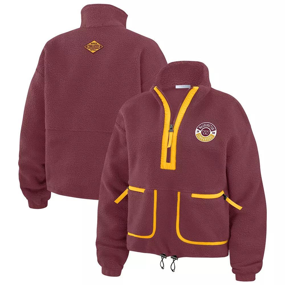 Women's WEAR by Erin Andrews Burgundy Washington Commanders Polar Fleece Half-Zip Jacket, Size: XL, Wft Med Re Product Image
