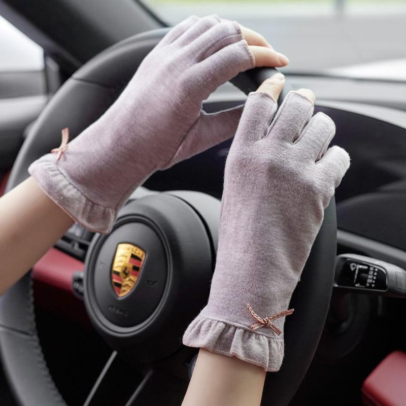 Ribbon Fingerless Gloves Product Image