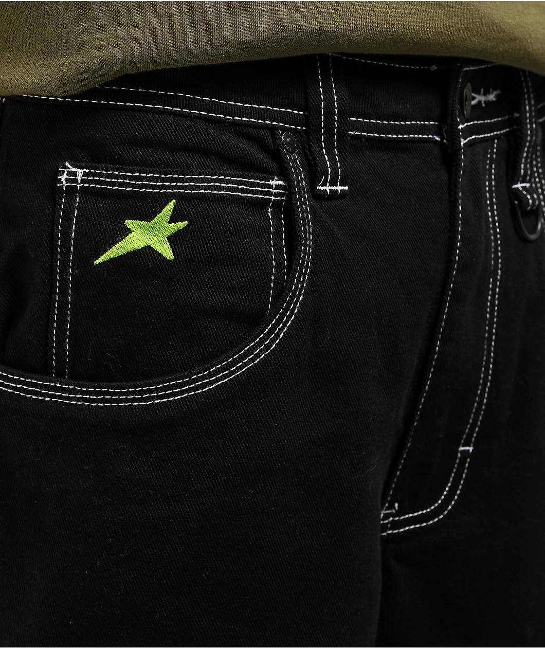 Empyre Y2K Star Black Carpenter Skate Jeans Product Image