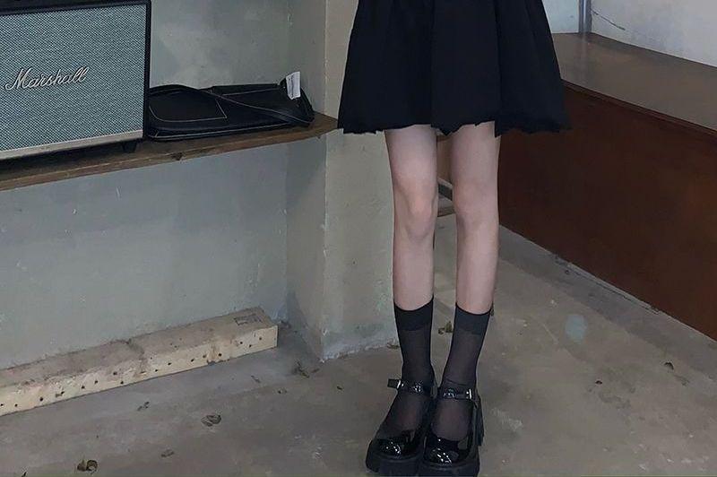 Spaghetti Strap Plain Mini A-line Dress Product Image