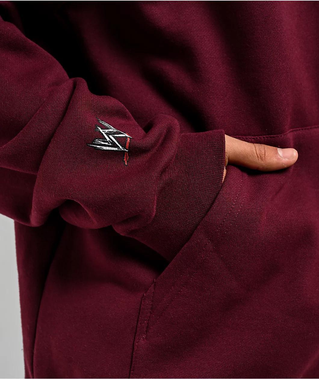 Primitive x WWE Kane Burgundy Hoodie Product Image