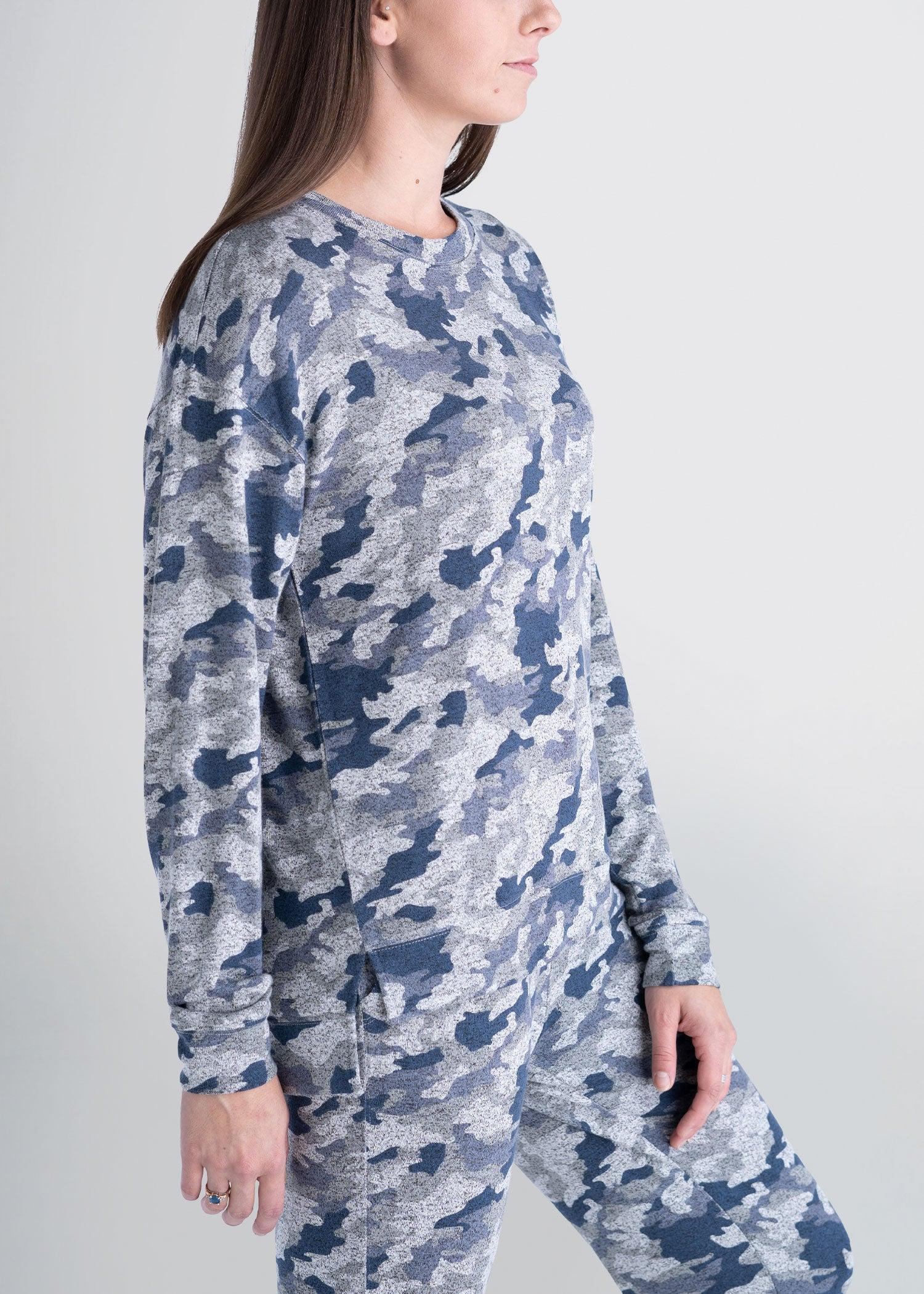 Women's Tall COZY Lounge Crewneck in Camo Product Image