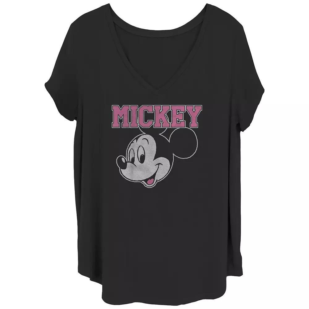 Disney's Mickey Mouse Rewind Mickey Juniors' Plus Graphic Tee, Women's, Size: 3XL, Black Product Image