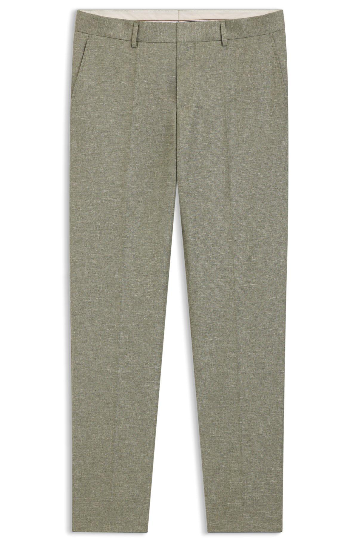 Slim-fit trousers in patterned stretch fabric Product Image