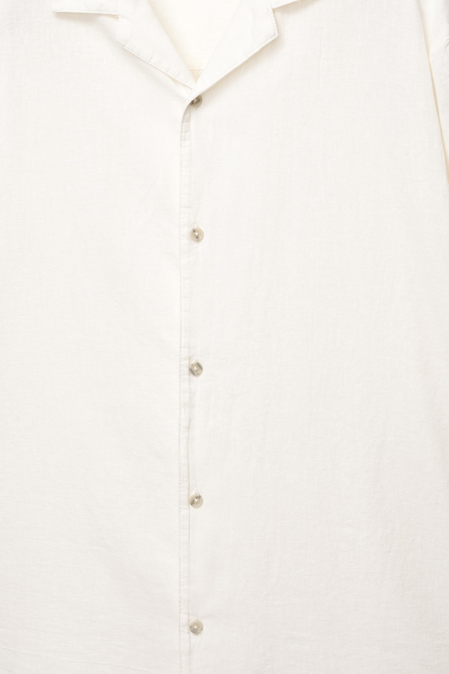 Basic short sleeve linen blend shirt Product Image